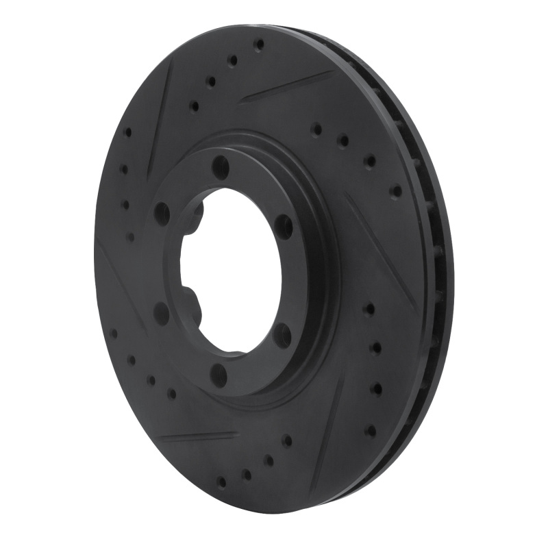 Chevrolet Luv Pickup Brake Rotor (1) - Front Left - R1 Concepts - Drilled & Slotted - Black - `86-`06